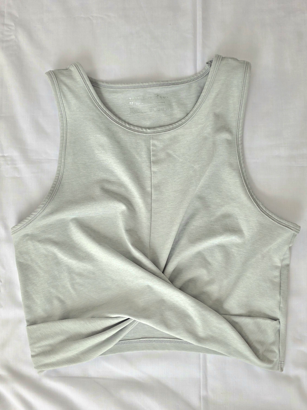 Yogalicous Lux Gray Twist Front Sports Bra Medium Support Full Cover Size M